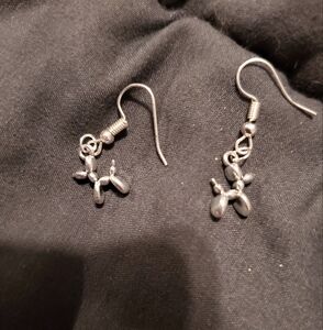 Mini Silver dangle Balloon Animal earrings